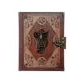 Hakiki Koyun Derisi Şamua Kağıt Defter | Katmanlı Çerçeve | Antik Metal Döküm | Bilge Baykuş