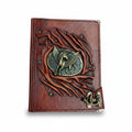 Genuine Sheepskin Leather Journal, Blank Chamois Paper | Up Wrinkled | Antique Resin Motif | Pegasus Winged Horse