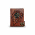 Genuine Sheepskin Leather Journal, Blank Chamois Paper | Up Wrinkled | Antique Resin Motif | 3D Mythical Dragon