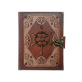 Hakiki Koyun Derisi Şamua Kağıt Defter | Katmanlı Çerçeve | Antik Metal Döküm | Gemi Dümeni