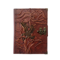 Genuine Sheepskin Leather Journal, Blank Chamois Paper | Full Wrinkled | Antique Metal Motif | Flying Eagle